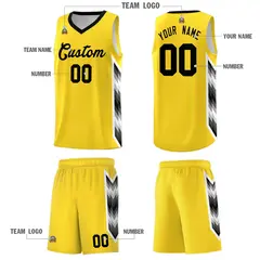 Gold Mosaic Gradient Fashion Basketball Jersey Uniform 5