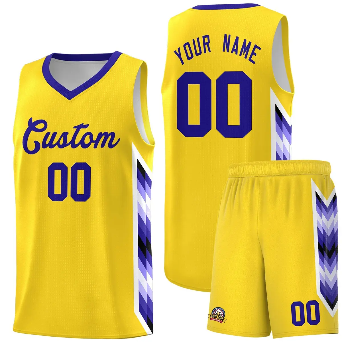Gold Mosaic Gradient Fashion Basketball Jersey Uniform