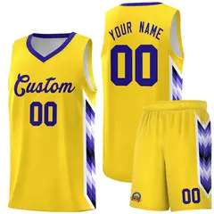 Gold Mosaic Gradient Fashion Basketball Jersey Uniform 1