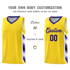 Gold Mosaic Gradient Fashion Basketball Jersey Uniform 3