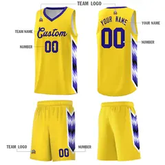 Gold Mosaic Gradient Fashion Basketball Jersey Uniform 5