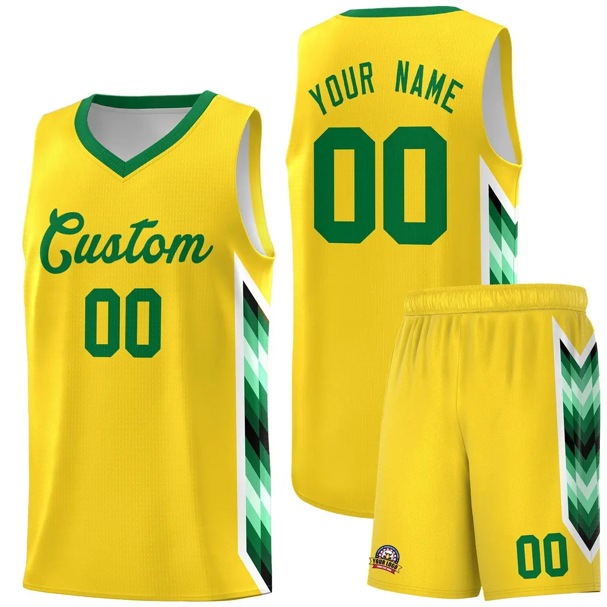 Gold Mosaic Gradient Fashion Basketball Jersey Uniform