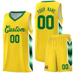Gold Mosaic Gradient Fashion Basketball Jersey Uniform 1