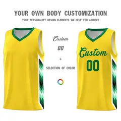Gold Mosaic Gradient Fashion Basketball Jersey Uniform 3