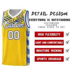 Gold Mosaic Stars Basketball Uniform Jersey 2