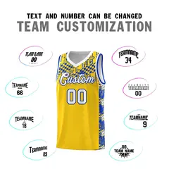 Gold Mosaic Stars Basketball Uniform Jersey 4