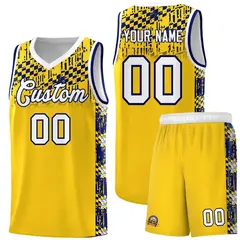 Gold Mosaic Stars Basketball Uniform Jersey 1
