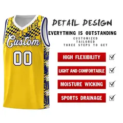 Gold Mosaic Stars Basketball Uniform Jersey 2