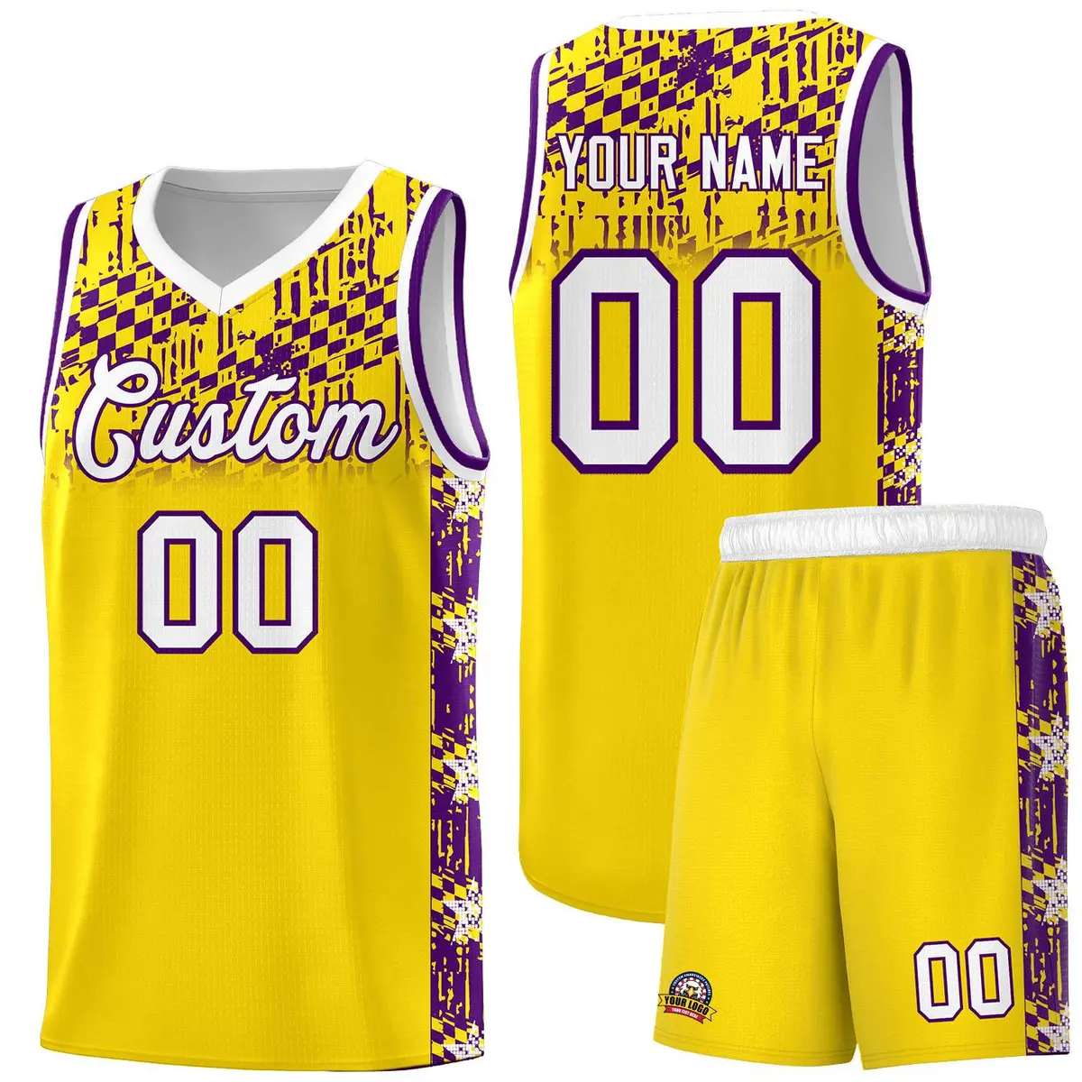 Gold Mosaic Stars Basketball Uniform Jersey