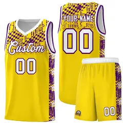 Gold Mosaic Stars Basketball Uniform Jersey 1