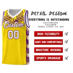 Gold Mosaic Stars Basketball Uniform Jersey 2