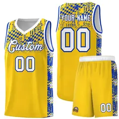 Gold Mosaic Stars Basketball Uniform Jersey 1