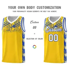Gold Mosaic Stars Basketball Uniform Jersey 3