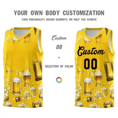 Gold National Beer Day Beer Bubble Basketball Jersey 2