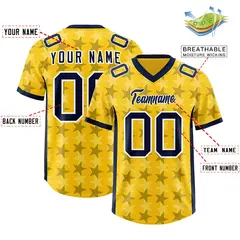 Gold Navy All Star Graffiti Pattern Football Jersey 2
