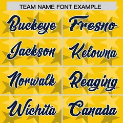 Gold Navy All Star Graffiti Pattern Football Jersey 3