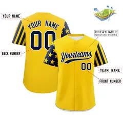 Gold Navy Black American Flag Raglan Sleeves Baseball Jersey 2