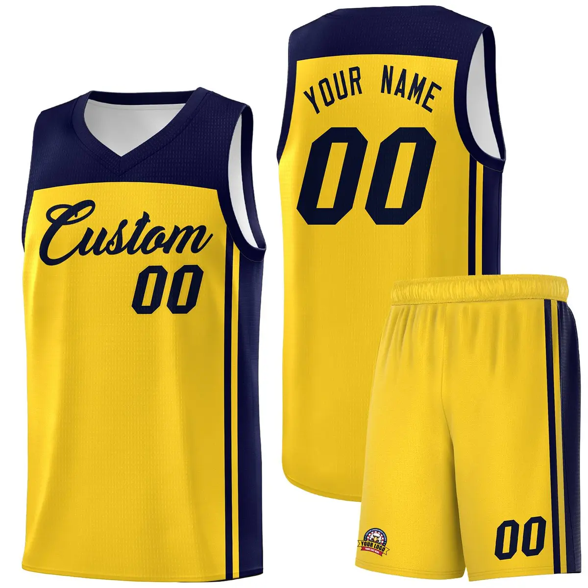 Gold Navy Classic Sets Basketball Jersey