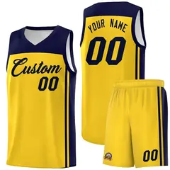 Gold Navy Classic Sets Basketball Jersey 1