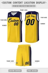Gold Navy Classic Sets Basketball Jersey 5