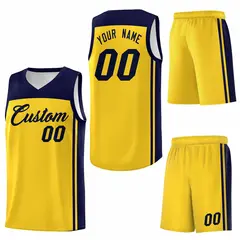 Gold Navy Classic Sets Basketball Jersey 6