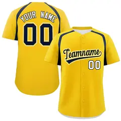 Gold Navy Color Block Authentic Baseball Jersey 1
