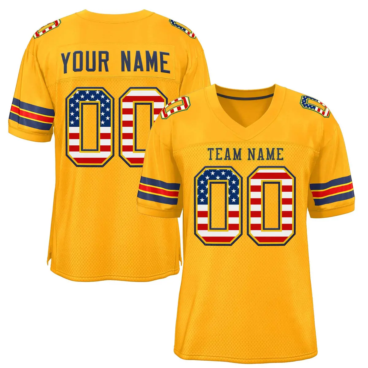 Gold Navy-Gold Classic Style Authentic Football Jersey