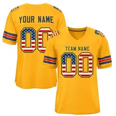 Gold Navy-Gold Classic Style Authentic Football Jersey 1