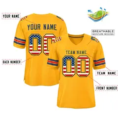 Gold Navy-Gold Classic Style Authentic Football Jersey 2