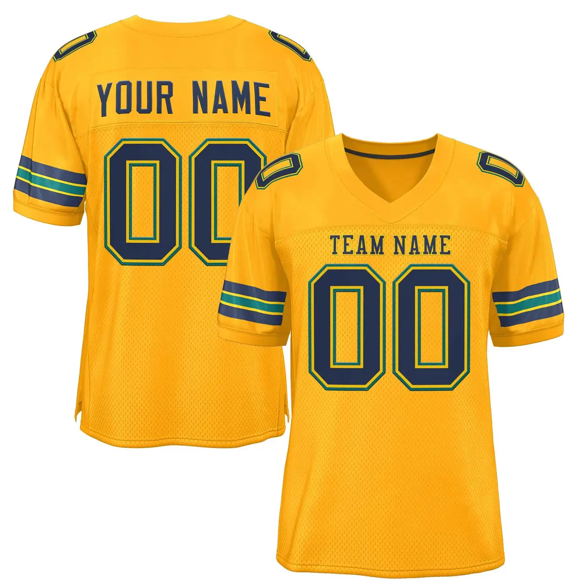 Gold Navy-Gold Classic Style Authentic Football Jersey