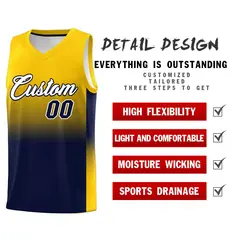 Gold Navy Gradient Fashion Sets Sports Basketball Jersey 2