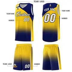 Gold Navy Gradient Fashion Sets Sports Basketball Jersey 5