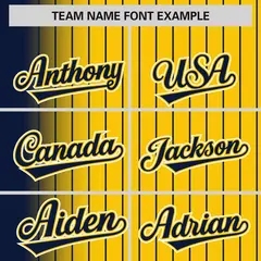 Gold Navy Gradient Pinstripe Varsity Full-Snap Letterman Jacket 3