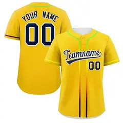 Gold Navy Gradient Ribbed Authentic Baseball Jersey 1
