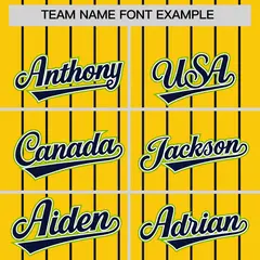 Gold Navy Gradient Stripe Fashion Sleeves Baseball Jersey 3