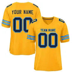 Gold Navy-Light Blue Classic Style Authentic Football Jersey 1