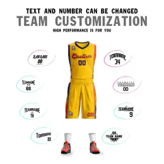 Gold Navy-Orange Classic Sets Basketball Jersey 4
