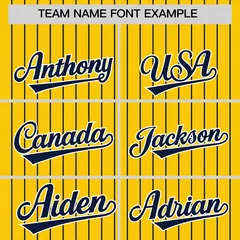 Gold Navy Pinstripe Two-Tone Authentic Baseball Jersey 3