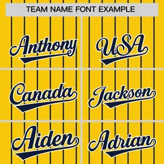 Gold Navy Pinstripe Two-Tone Authentic Baseball Jersey 3