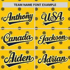 Gold Navy Polka Dot Graffiti Authentic Baseball Jersey 3