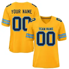 Gold Navy-Powder Blue Football Jersey 1