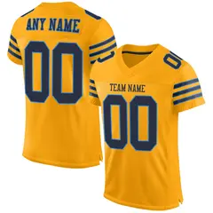 Gold Navy-Powder Blue Mesh Football Jersey 1