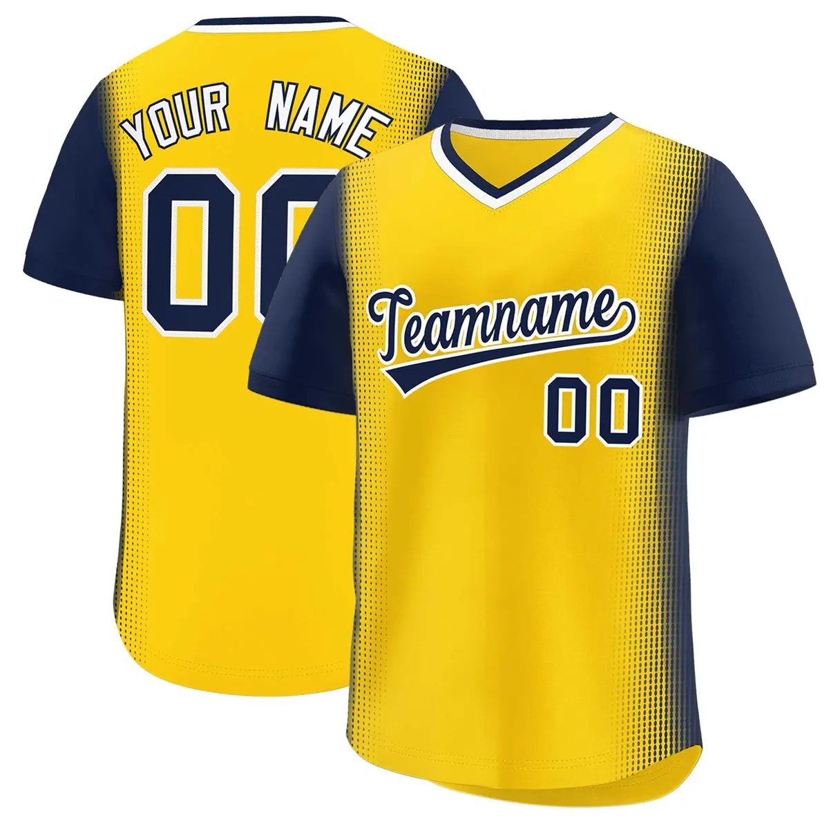 Gold Navy Raglan Pullover Authentic Baseball Jersey