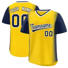 Gold Navy Raglan Pullover Authentic Baseball Jersey 1