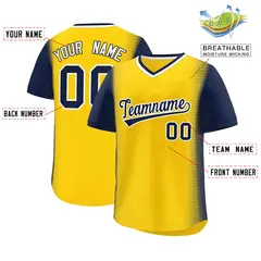 Gold Navy Raglan Pullover Authentic Baseball Jersey 2