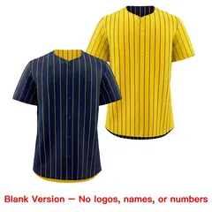 Gold Navy Reversible Stripe Baseball Jersey Moisture-Wicking 8