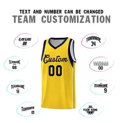 Gold Navy Sleeve Color Blocking Basketball Jersey 4