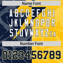 Gold Navy Split Lightning Pattern Football Jersey 4