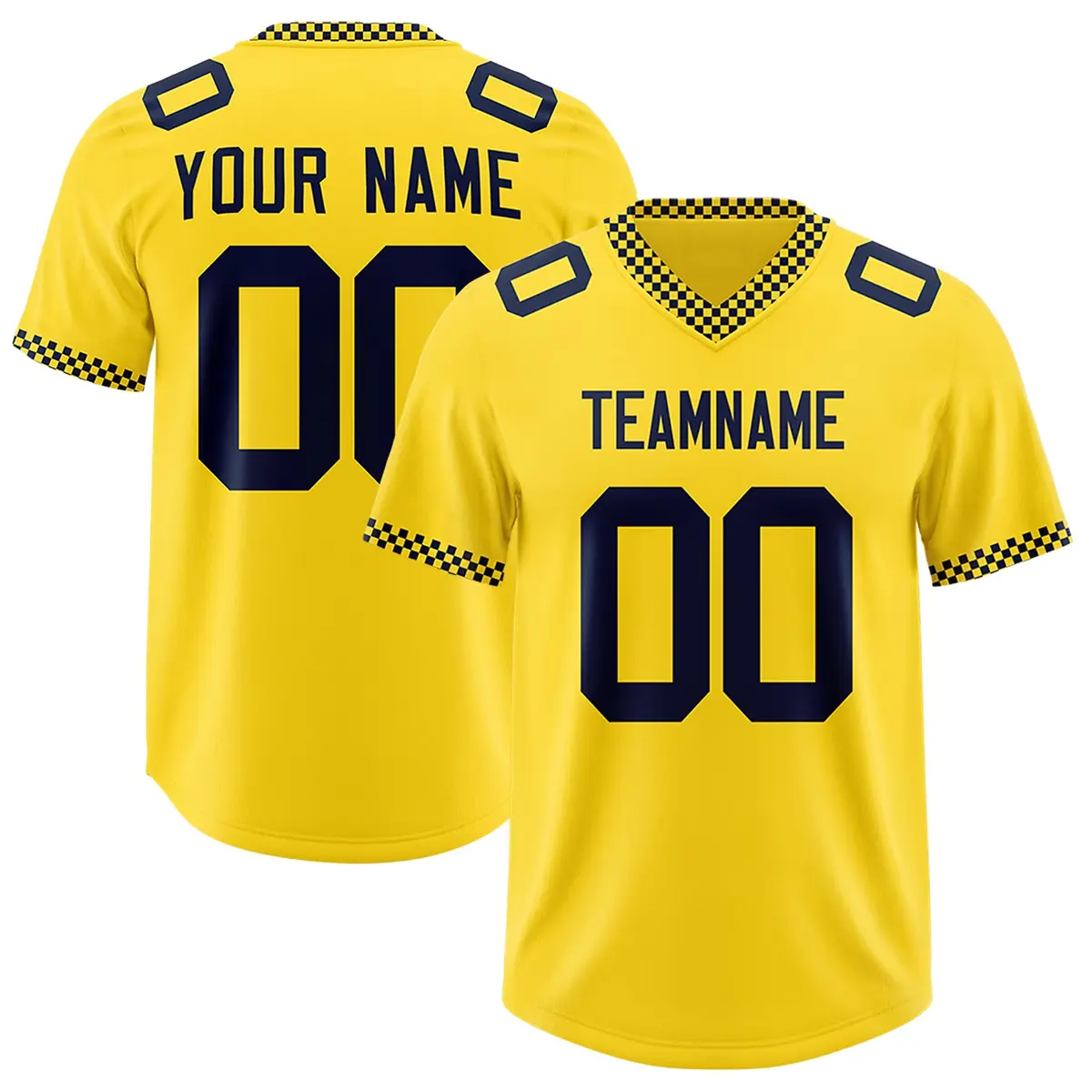 Gold Navy Square Neckline Classic Authentic Football Jersey
