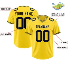 Gold Navy Square Neckline Classic Authentic Football Jersey 2